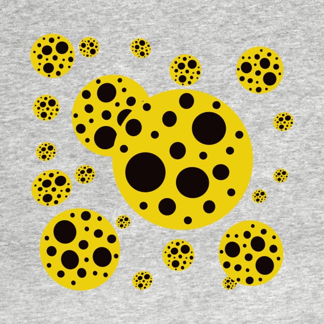 yellow and black polka dot design pattern by pauloneill-art